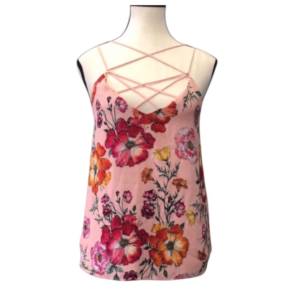 EXPRESS Women's Floral Pink Tank
